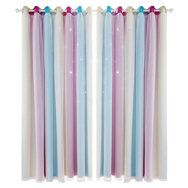 Romantic Rainbow Color Sheer Curtain