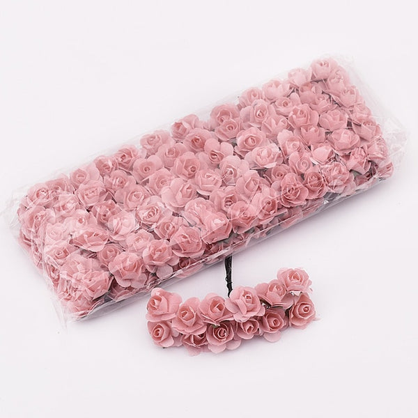 Mini Paper Rose Artificial Flowers 144PCS/lot 1.5cm