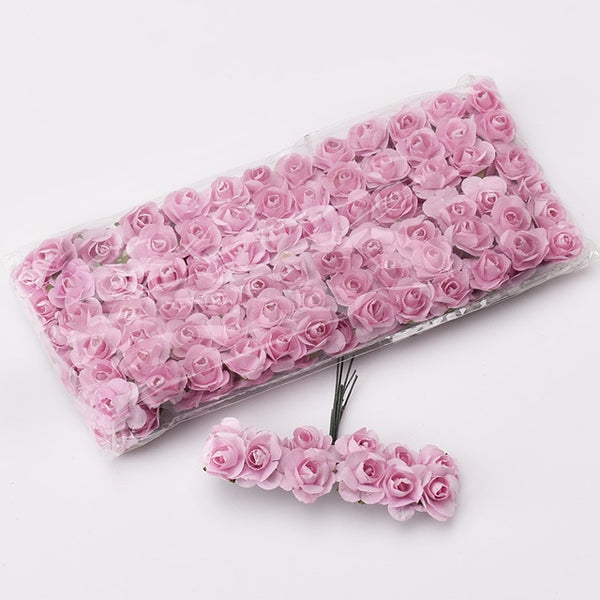 Mini Paper Rose Artificial Flowers 144PCS/lot 1.5cm