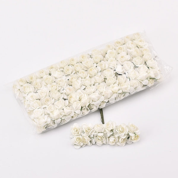 Mini Paper Rose Artificial Flowers 144PCS/lot 1.5cm
