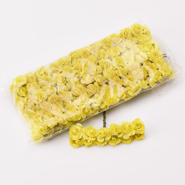 Mini Paper Rose Artificial Flowers 144PCS/lot 1.5cm