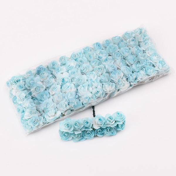 Mini Paper Rose Artificial Flowers 144PCS/lot 1.5cm