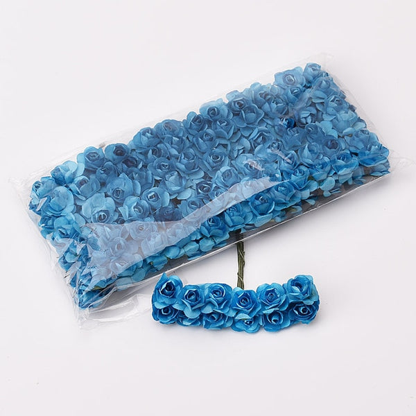 Mini Paper Rose Artificial Flowers 144PCS/lot 1.5cm