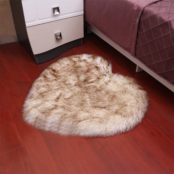 Heart-Shaped Long Hair Fluffy Rug And Tapetes Carpet