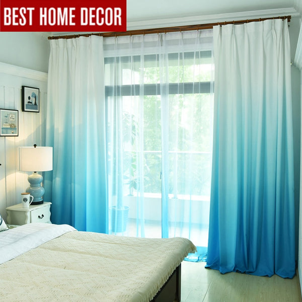 Gradient Color Window Curtains for Living Room