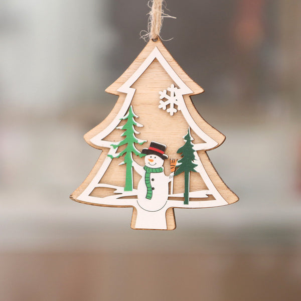 Christmas Ornament Wooden Hanging Pendants Star
