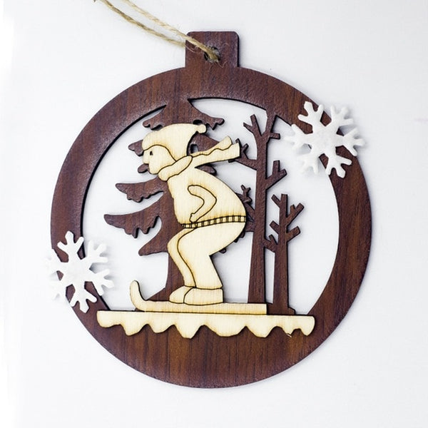 Christmas Ornament Wooden Hanging Pendants Star
