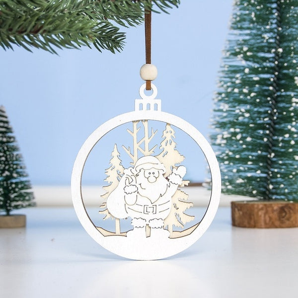 Christmas Ornament Wooden Hanging Pendants Star