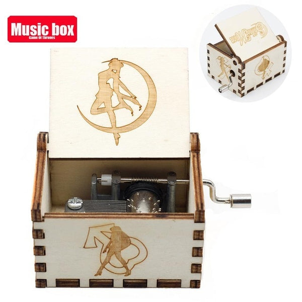 Wooden Hand Crank Music Box - Queen
