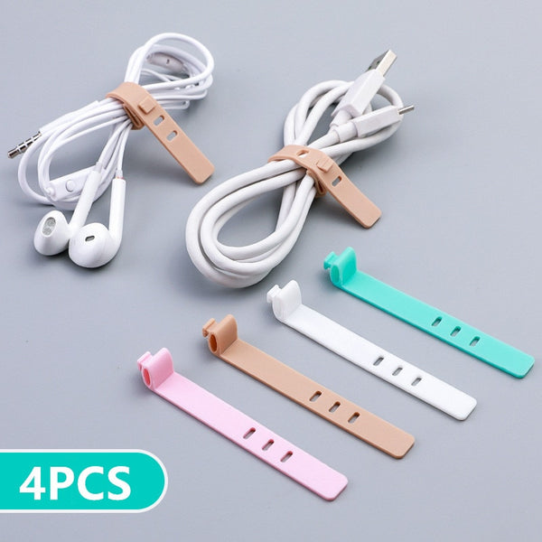 Silicone Anti-lost Cable Holder Organizer 4pcs