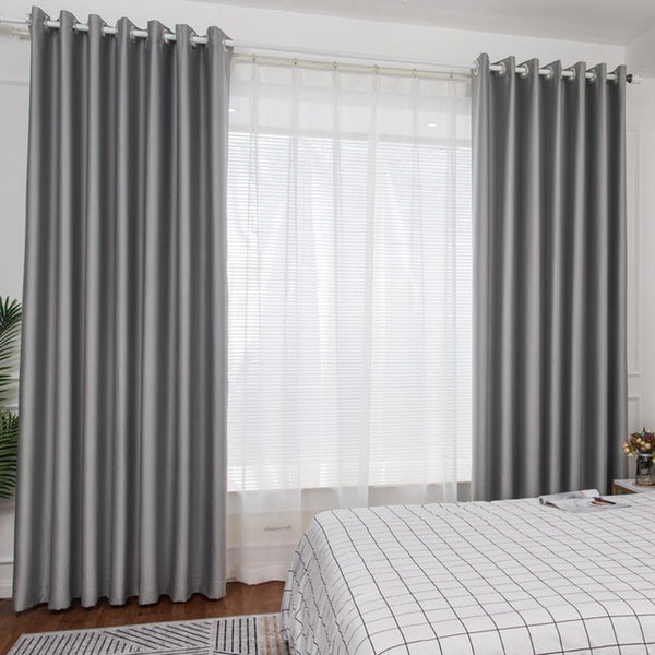 Modern Minimalist Curtain Black Silk