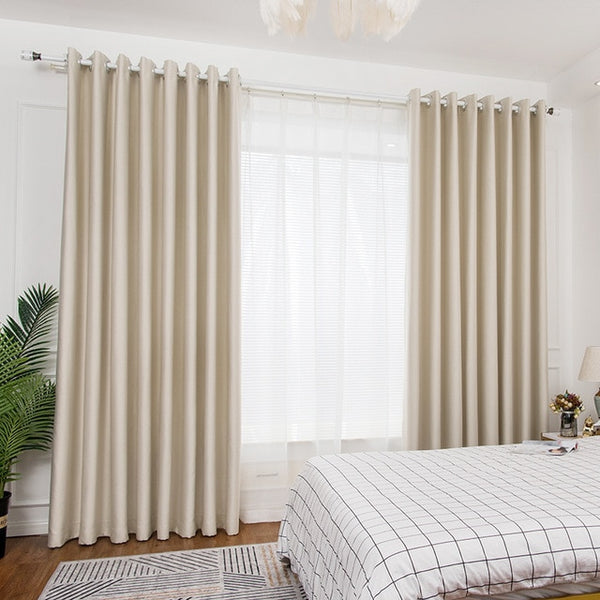 Modern Minimalist Curtain Black Silk