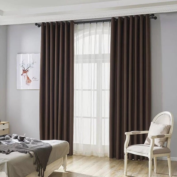 Modern Minimalist Curtain Black Silk