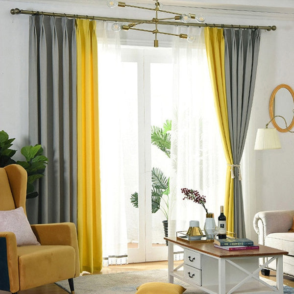 Modern Minimalist Curtain Black Silk