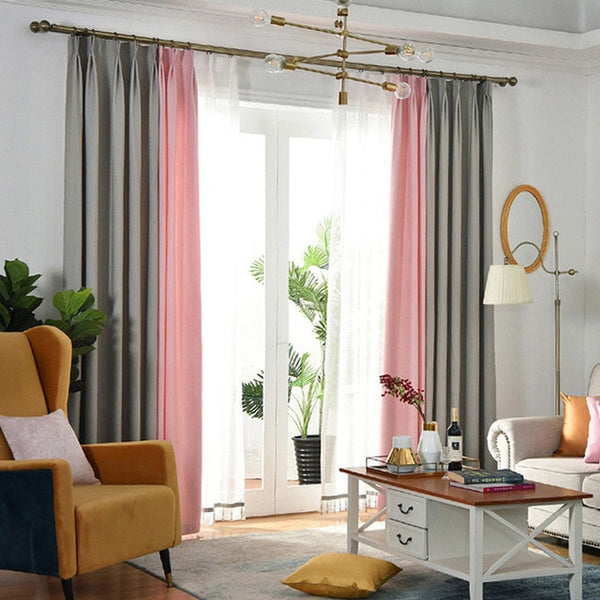 Modern Minimalist Curtain Black Silk