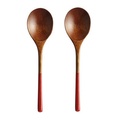 Wooden Spoons Japanese Soup Dessert 2pcs