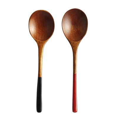 Wooden Spoons Japanese Soup Dessert 2pcs