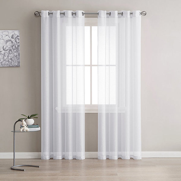 Solid White Yarn Curtain Window Tulle