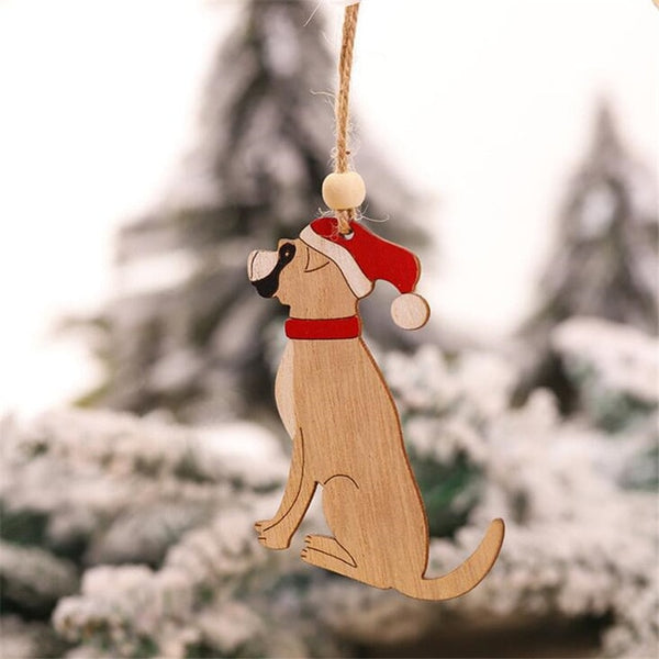 New Year Natural Wood Christmas Tree Ornament