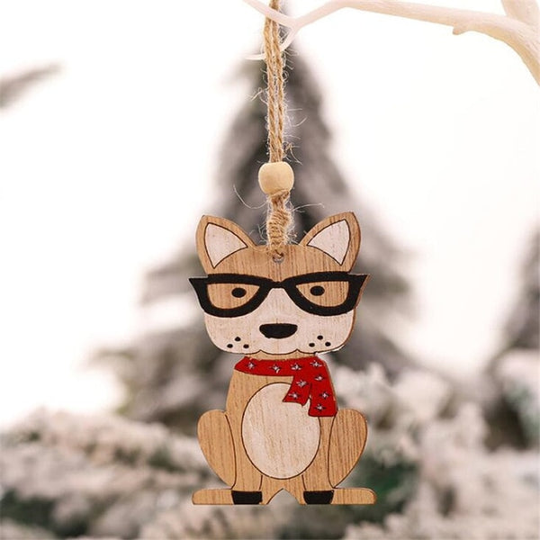 New Year Natural Wood Christmas Tree Ornament