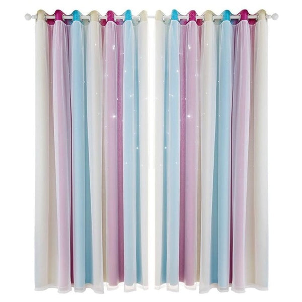 Romantic Rainbow Color Sheer Curtain