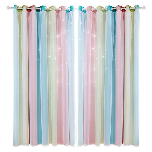 Romantic Rainbow Color Sheer Curtain