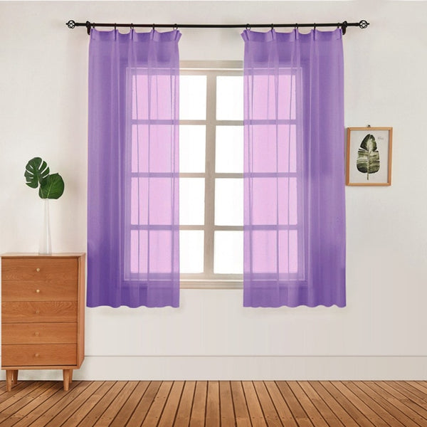 Door Window Drape Panel Sheer Scarf 100x130cm