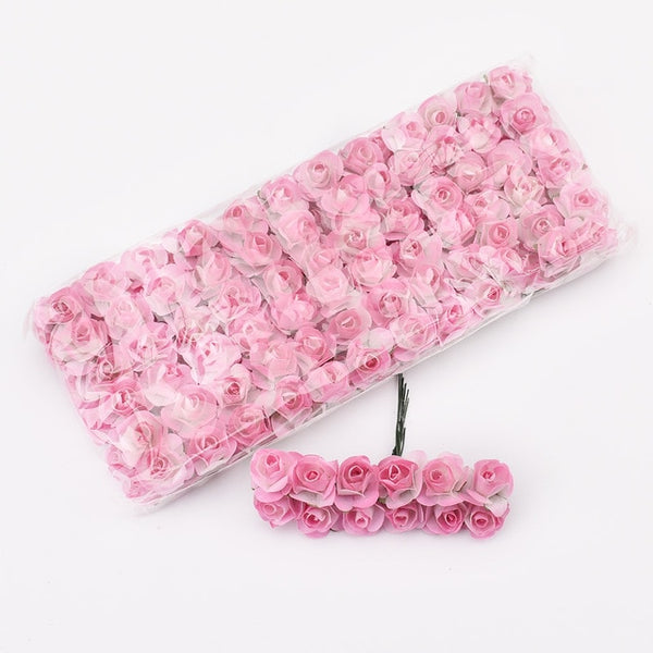 Mini Paper Rose Artificial Flowers 144PCS/lot 1.5cm