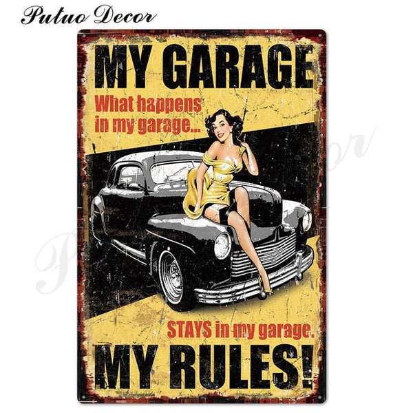 Garage Metal Sign Plaque Metal Vintage