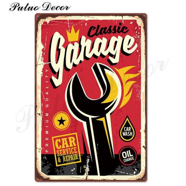 Garage Metal Sign Plaque Metal Vintage