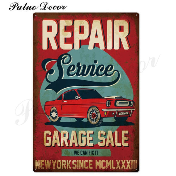 Garage Metal Sign Plaque Metal Vintage