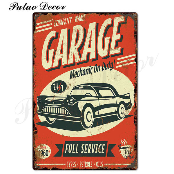 Garage Metal Sign Plaque Metal Vintage