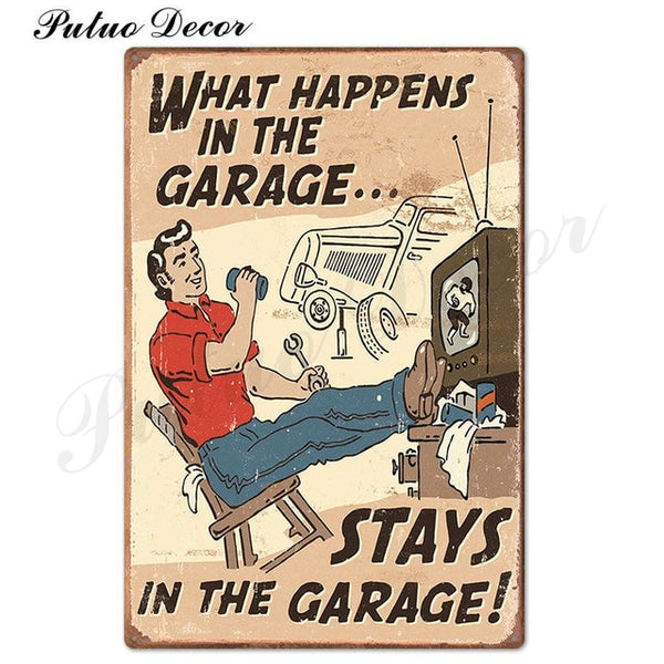 Garage Metal Sign Plaque Metal Vintage