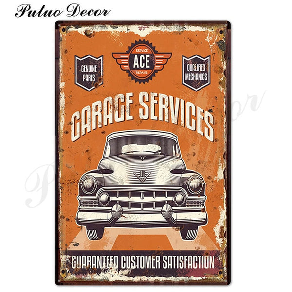 Garage Metal Sign Plaque Metal Vintage