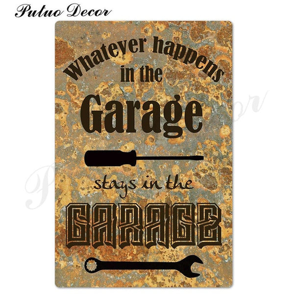 Garage Metal Sign Plaque Metal Vintage