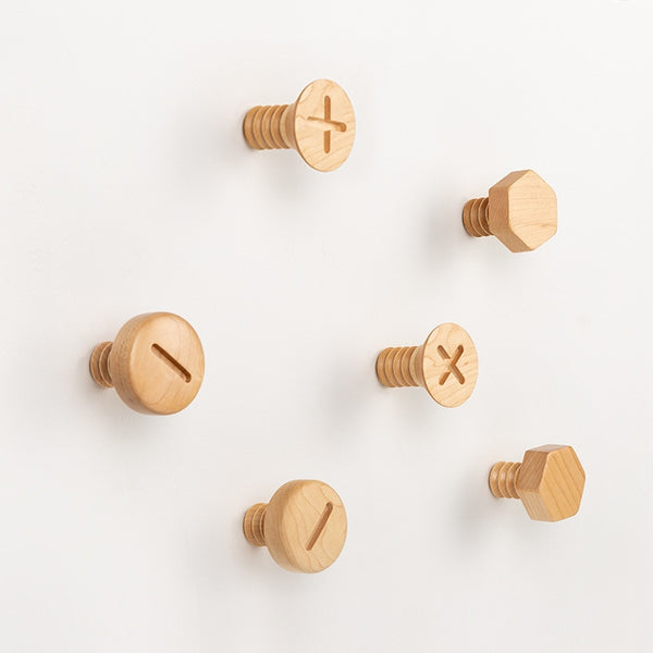 Creative Solid Wood Screw Hooks