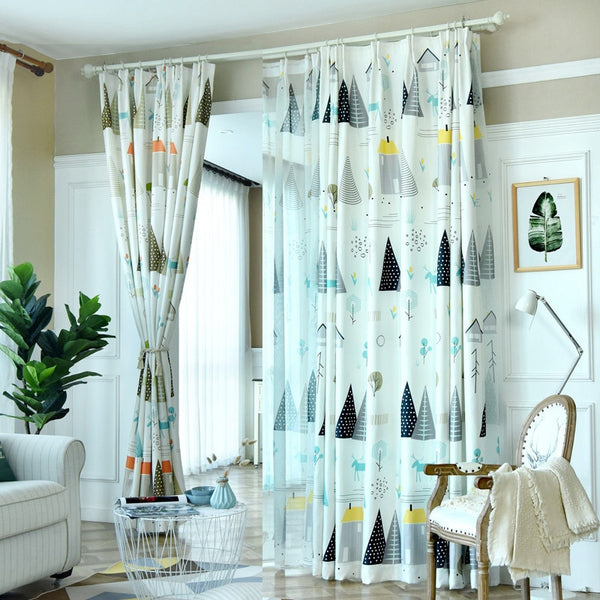 Triangle Tree Children Blackout Curtains