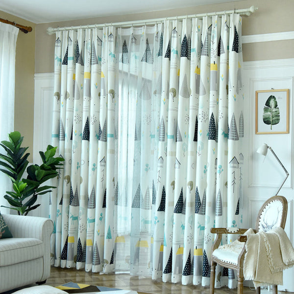Triangle Tree Children Blackout Curtains