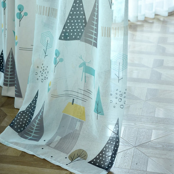 Triangle Tree Children Blackout Curtains