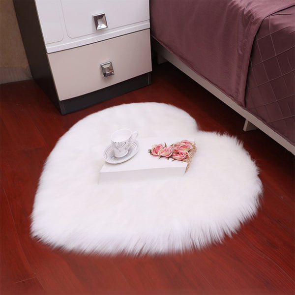 Heart-Shaped Long Hair Fluffy Rug And Tapetes Carpet