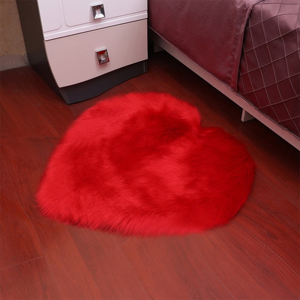 Heart-Shaped Long Hair Fluffy Rug And Tapetes Carpet