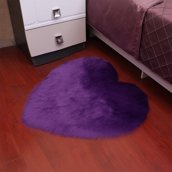 Heart-Shaped Long Hair Fluffy Rug And Tapetes Carpet