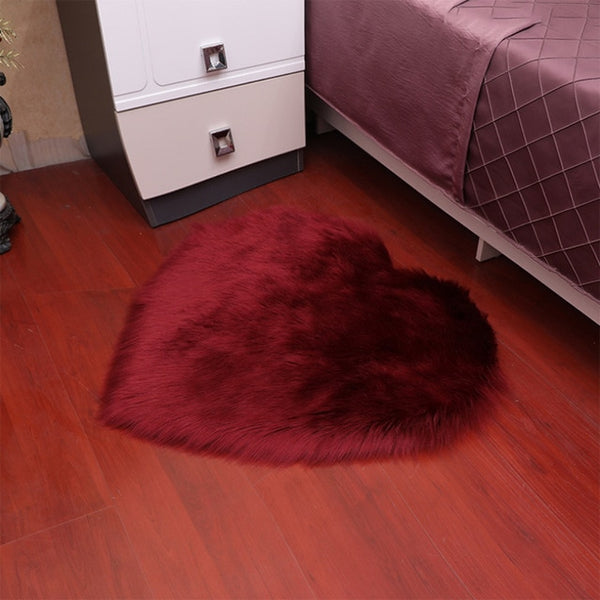 Heart-Shaped Long Hair Fluffy Rug And Tapetes Carpet