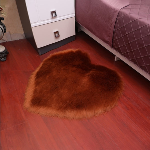 Heart-Shaped Long Hair Fluffy Rug And Tapetes Carpet