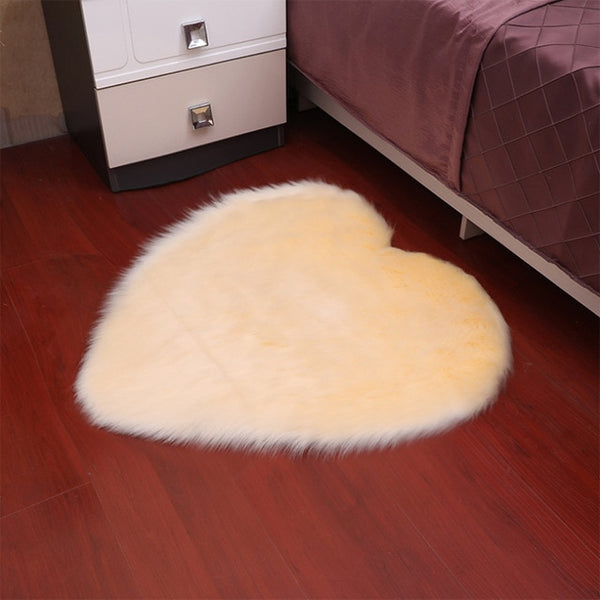 Heart-Shaped Long Hair Fluffy Rug And Tapetes Carpet