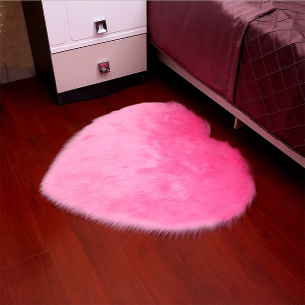 Heart-Shaped Long Hair Fluffy Rug And Tapetes Carpet