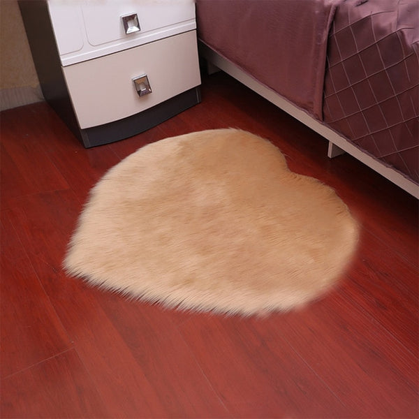 Heart-Shaped Long Hair Fluffy Rug And Tapetes Carpet