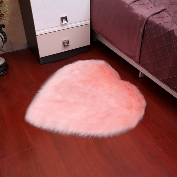 Heart-Shaped Long Hair Fluffy Rug And Tapetes Carpet