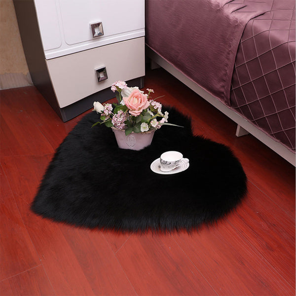 Heart-Shaped Long Hair Fluffy Rug And Tapetes Carpet