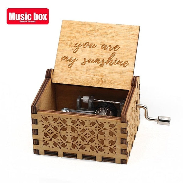 Wooden Hand Crank Music Box - Queen